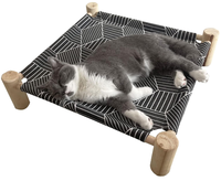 Lit de camping pour chat en bois massif, robuste et écologique, emballage en carton, pour petits animaux, vente en gros d'usine