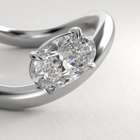 3 Karat Oval Kesim Heykelsi Bypass Açık Saplı Laboratuvarda Yetiştirilmiş Elmas Nişan Yüzüğü 10K/14K/18K Som Altın IGI Sertifikalı CVD/HPHT