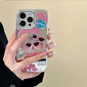 เคสโทรศัพท์กระจกสำหรับ iPhone 15ลายแมวน่ารักสำหรับ iPhone 11 12 <span class=keywords><strong>13</strong></span> 14 <span class=keywords><strong>PRO</strong></span> <span class=keywords><strong>MAX</strong></span> 7 8 x XR XS <span class=keywords><strong>MAX</strong></span> ปกหลังกันกระแทกแบบนิ่ม - Product Image 4