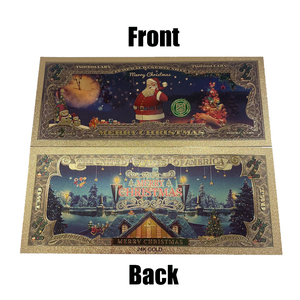 Stock prêt à l'emploi design de noël faux accessoire argent 2 dollars us billet de banque <span class=keywords><strong>en</strong></span> feuille d'<span class=keywords><strong>or</strong></span> - Product Image 3