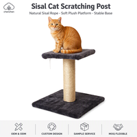 Griffoir pour chat en sisal, corde en sisal naturelle, plateforme en peluche douce, base carrée stable pour chats d'intérieur