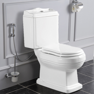 WC deux pièces en céramique à double chasse, à poser au sol, avec siphon en P et glaçure autonettoyante – Vente directe à chaud - Product Image 2