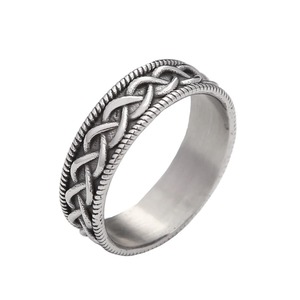 yunnique Stainless Steel <b>Ring</b> <b>Celtic</b> Knot Pattern Unisex Couple <b>Ring</b> Gift Jewelry - Product Image 5