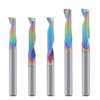Fresa de carburo de 4mm 5mm HRC55 con recubrimiento DLC/AlTin, de un solo filo, corte ascendente, antiadherente, para aluminio, herramienta de corte CNC, ODM OEM