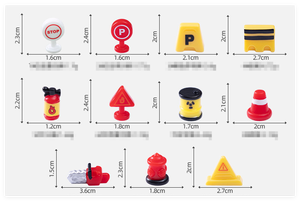 Venta al por mayor de vehículos de motor sin estacionamiento rojo advertencia boca de incendios extintor cono de carretera <span class=keywords><strong>motosierra</strong></span> resina miniatura señal de tráfico chico juguete - Product Image 2
