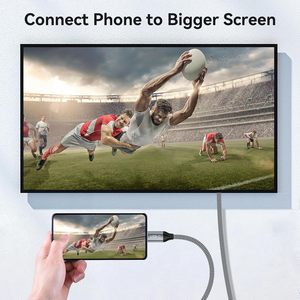 Vente chaude 8K USB C <span class=keywords><strong>vers</strong></span> <span class=keywords><strong>HDMI</strong></span> 2.1 Câble Type-C <span class=keywords><strong>vers</strong></span> <span class=keywords><strong>HDMI</strong></span> Câble tressé Compatible avec <span class=keywords><strong>Thunderbolt</strong></span> 4/<span class=keywords><strong>3</strong></span> pour iPhone 15/15 Pro Max - Product Image 2