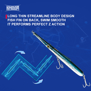 Leurre à pêche Kingdom Best Selling Pencil Lures 130mm 205mm flottant et coulant, stickbait longue portée, appât artificiel <span class=keywords><strong>pour</strong></span> la pêche au bar - Product Image 4