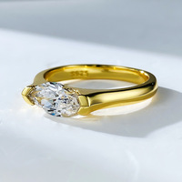Nouvelle bague unisexe en zircon œil de cheval plaquée or style punk pour anniversaire