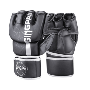GINGPAI, guantes profesionales de PU de medio dedo, <span class=keywords><strong>Boxeo</strong></span> MMA, entrenamiento de Sanda, empuñaduras de mano de alta calidad, sin estiramiento, marciales mixtas para - Product Image 3