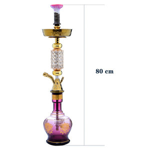 Chicha arabe moderne égyptienne en métal à un tuyau avec design miroir, bouteille plaquée or, ensemble complet dans un coffret cadeau par <span class=keywords><strong>Khalil</strong></span> <span class=keywords><strong>Mamoon</strong></span> - Product Image 2