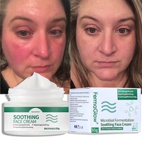 Crème Visage Réparatrice Apaisante Peptides Fermentés pour Peaux Sensibles, Atténuation des Rougeurs, Soutien de la Barrière Cutanée, Centella Asiatica, Asiaticoside, Purslane