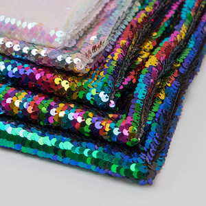 Lentejuelas De Doble Cara 5MM Double Sided Embroidery Sparkle Sequin Fabrics 100% <strong>Polyester</strong> <strong>Mesh</strong> Sequin Fabrics <strong>E</strong> Costume Fabric - Product Image 1