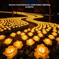 Lampe solaire LED en forme de rose, indice de protection IP55, commande manuelle, lumière décorative éclairante réaliste pour les parcs