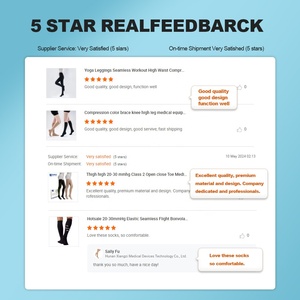 Open-Toe đùi cao y tế nén vớ 20-30mmHg phục hồi y tế nén vớ mô hình rắn dệt kim - Product Image 4