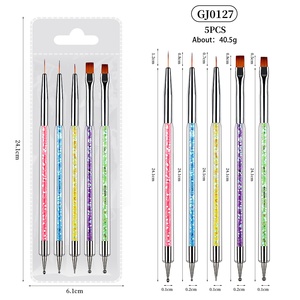 Juego de 5 Herramientas de Alta Calidad para Decoración de Uñas de Cristal, Incluye Bolígrafo de Puntos y Bolígrafos de Nylon de Colores, Bolígrafo de Plástico para Decoración de Uñas - Product Image 5