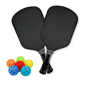 Paddle Black Curved Head Batting Dessert Friction Surface 14mm Carbon Fiber Hot Formed Pickling Ball Racket