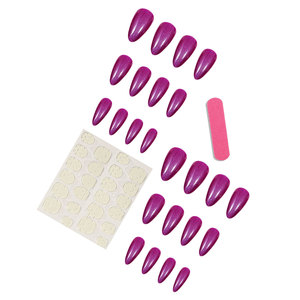 Ongles à presser de haute qualité, style français, rose <span class=keywords><strong>rouge</strong></span> scintillant, avec colle, forme carrée, longueur moyenne XL, style Ins, vente en gros transfrontalière - Product Image 4