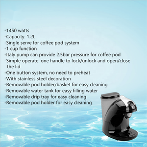 Thema Offre Spéciale bas prix Mini petite pompe 2.5bar instantanée rapide <span class=keywords><strong>dosette</strong></span> d'eau chaude Machine à café pour <span class=keywords><strong>dosette</strong></span> de 60mm - Product Image 3
