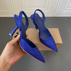 Sandales à talons sexy pour femmes, confortables, classiques, à bout pointu, mules de luxe pour femmes, chaussures décontractées d'été - Product Image 2