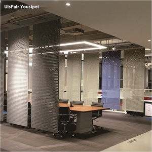 Paravent suspendu moderne et minimaliste insonorisant en feutre ajouré, cloison de <span class=keywords><strong>bureau</strong></span> décorative, séparateur d'espace - Product Image 1