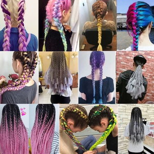 Extensions de cheveux synthétiques Yaki de 24 pouces pour <span class=keywords><strong>tresses</strong></span> jumbo, 100g, vente chaude, pour <span class=keywords><strong>tresses</strong></span> africaines au crochet, vente en gros - Product Image 6