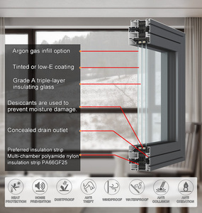 Fenêtres à battants en aluminium avec <span class=keywords><strong>moustiquaire</strong></span> en verre trempé en aluminium Simonton Marvin Wers Rated Harvey windows - Product Image 6