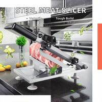 Trancheuse à viande multifonctionnelle en acier inoxydable pour la vente en gros, coupe-viande congelé manuel en métal pour usage domestique