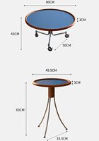 Tables basses rondes, tables d'appoint, chariot mobile en acier inoxydable de style antique pour salon, plateau ignifuge pour salon et balcon