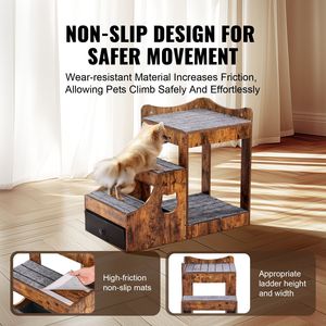 Lit superposé intérieur marron pour animaux de compagnie avec rangement et perchoir de fenêtre pour chiens/chats - Product Image 5