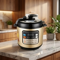 Cuisinière à pression électrique GB-PCA2 6L 1000W, boîtier en acier inoxydable, cuve intérieure en fer-aluminium, contrôle par micro-ordinateur