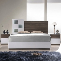 Ensemble de chambre à coucher en bois de haute qualité Yifan 1,8 m pour hôtel et appartement, comprenant armoire, commode et table de chevet, style moderne crème en MDF