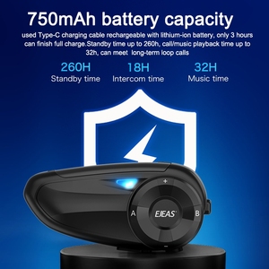 EJEAS Q7 Casques radio FM Full Duplex Intercom <span class=keywords><strong>moto</strong></span> Interphone étanche Bluetooth Intercomunicador - Product Image 5