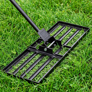 <span class=keywords><strong>Râteau</strong></span> de nivellement de jardin robuste JH-Mech avec manche long de 78 pouces, 30x10 pouces, qualité professionnelle, métal noir - Product Image 1
