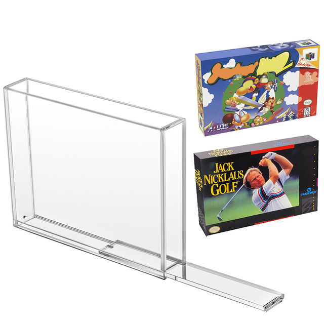 For N64 SNES Acrylic Game Card Cases Clear Display Boxes
