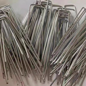 Galvanized Steel Sod Staple U Shape Lawn Landscape <b>Pins</b> Weed Barrier Tent Stakes for Construction and Garden Work - Product Image 2