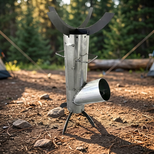 Réchaud de camping portable Rocket Outdoor 3-5L à combustion de bois, haute puissance, économie d'énergie, pour la cuisson, la préparation du thé et la friture, avec dispositif d'allumage - Product Image 2