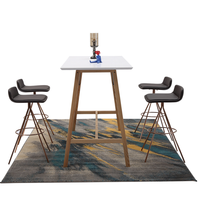 Tabouret de bar moderne de style nordique rétro, en cuir PU, pieds fixes, cadre en métal, chaise tendance pour la maison, bar, salle à manger, salon, vente en gros