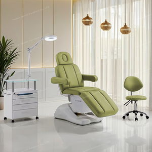 最新 モダン 調節可能 マッサージテーブル ブラウン 電動 アイラッシュ技術者用ベッド エステティッククリニックベッド - Product Image 3