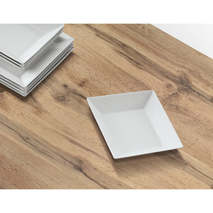 โต๊ะรับประทานอาหารแบบขยายได้ Tommaso ขนาด 110x70 ซม. หน้าท็อปเมลามีนลายไม้โอ๊คแบบเรียบง่าย ฐานสีดำ สำหรับใช้ภายใน - Product Image 5