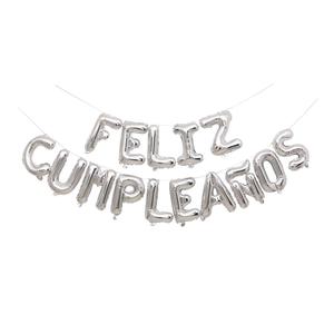 Venta caliente 16 pulgadas "Feliz Cumpleanos" español Feliz cumpleaños carta globo Banner para decoración <span class=keywords><strong>de</strong></span> fiesta - Product Image 3