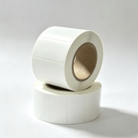 Rouleau d'étiquettes vierges en papier couché, autocollantes, pour codes-barres, format personnalisé pour imprimante à transfert thermique, inventaire d'entrepôt