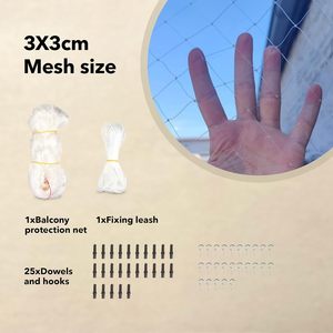 Meilleure vente transfrontalière : Filet de protection <span class=keywords><strong>pour</strong></span> animaux de compagnie en nylon, multi-tailles, moderne, <span class=keywords><strong>pour</strong></span> balcons, escaliers, fenêtres - Clôture anti-chute <span class=keywords><strong>pour</strong></span> chats - Product Image 4