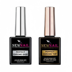 Nouveau Produit Professionnel d'Art pour Ongles 15ml Haute Qualité Gel Transparent de Base Poudre <span class=keywords><strong>Effet</strong></span> <span class=keywords><strong>Miroir</strong></span> Chrome Couche de Base et Couche de Finition - Product Image 2