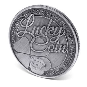 Pièces souvenirs en métal personnalisées Trèfle porte-bonheur pièces commémoratives Coccinelle Pièces mignonnes Médailles en argent antiques personnalisées en gros - Product Image 2