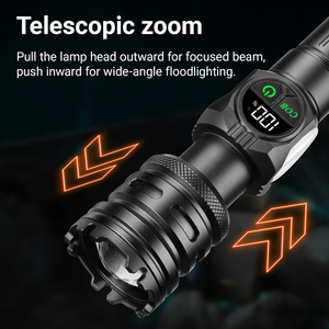 Lampe torche LED portable personnalisée haute puissance avec zoom, corps en alliage d'aluminium multifonctionnel pour le camping, source <span class=keywords><strong>de</strong></span> lumière la plus brillante, USB - Product Image 4