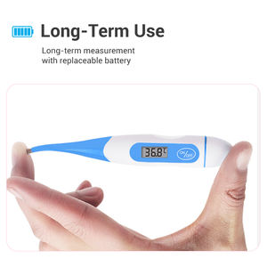 เทอร์โมมิเตอร์อิเล็กทรอนิกส์แบบงอได้ OEM รูปทรงตามหลักสรีรศาสตร์ ใช้งานได้หลากหลาย พกพาสะดวก - Product Image 5