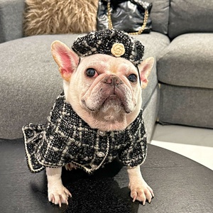 Ropa <span class=keywords><strong>de</strong></span> Diseño para Perros, Chaqueta <span class=keywords><strong>de</strong></span> Tweed Roja, Sombrero <span class=keywords><strong>de</strong></span> Boina, Traje para <span class=keywords><strong>Bulldog</strong></span> Francés, Pug y <span class=keywords><strong>Razas</strong></span> Pequeñas - Product Image 2