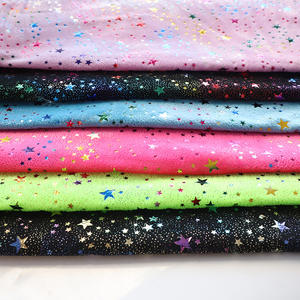 Meilleure vente de microfibre respirante, tissu polaire 100% Polyester avec impression d'étoiles, bronzé or, Minky Velboa pour jouets/ - Product Image 1