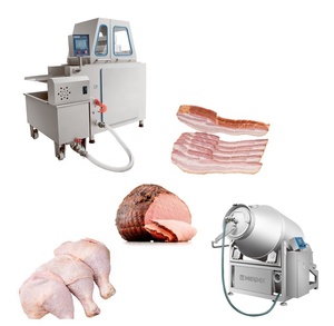 Ligne de production industrielle d'injection de saumure et de tumbling sous vide pour la marinade des poitrines de poulet, des ailes de poulet et des poulets entiers - Product Image 1