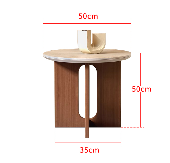 Small table: beige top+brown bottom